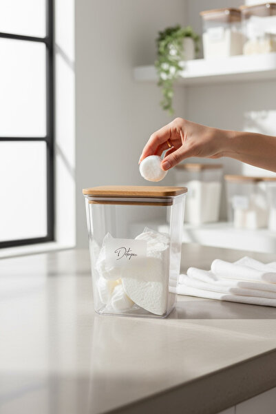 zezedesing Ahşap Kapaklı Deterjan Kavanozu 2000ML