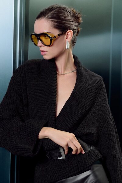 VATKALI Pulover oversize cu guler șal