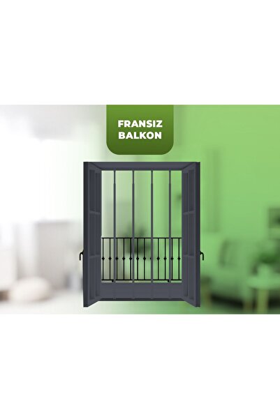Erol Fransız Balkon Korkuluğu Antrasit Gri 150-250 cm Uzayıp Kısalma - Çocuk Güvenliği 4 Adet