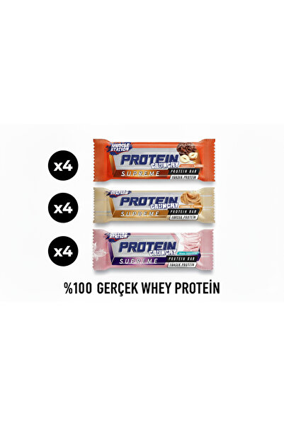 Muscle Station Musclestation Supreme Crunch Fındık, Karamel ve Ruby karma paket