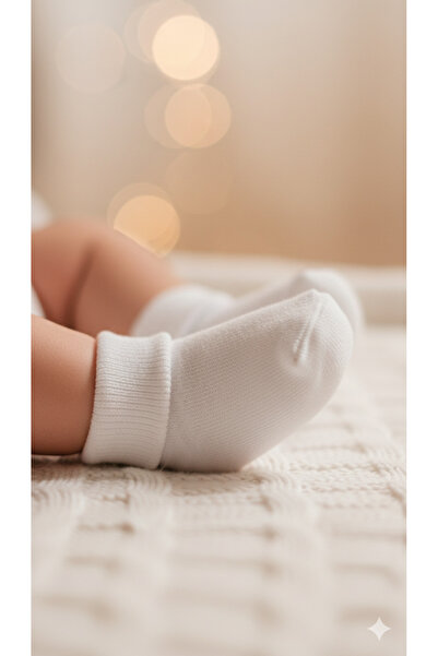 Akface 12 Pairs of Cotton Non-Squeezing High-Cut 3-Color Baby Girl Socks 0-6 Months