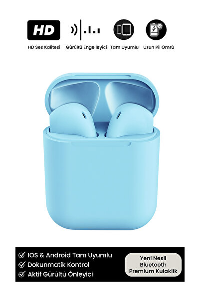 GLOBTEL Kablosuz Bluetooth Kulaklık İos Android Tüm Cihazlara Uyumlu inpods 12 V5.0