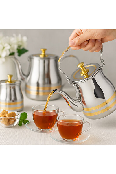 Dania طقم براد شاي من الاستانلس استيل 3 قطع (0.7 ليتر +0.9 ليتر +1.2 ليتر )