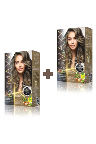 MAXX DELUXE 2'li Beauty Expert Set Saç Boyası 7.1 Küllü Kumral