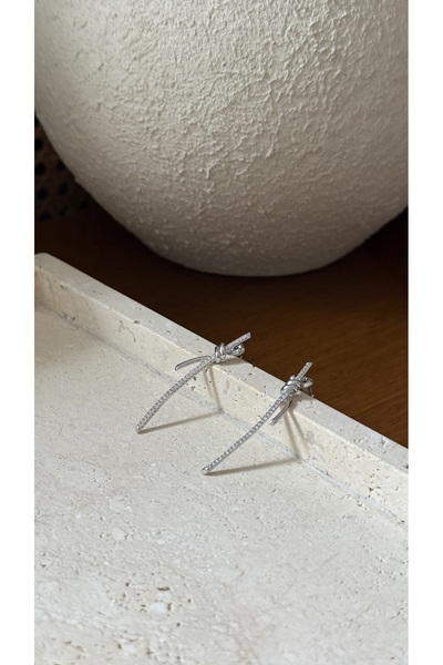 Muse Sister Tiff Taşlı Knot Çapraz Küpe