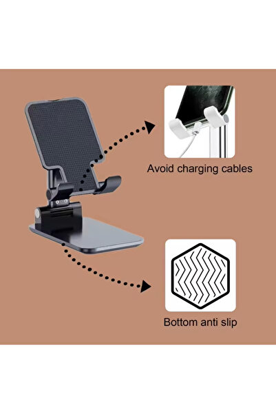 Choice Black1 Foldable Phone Holder Stand, Adjustable Desktop Mount for All Phones & Tablets