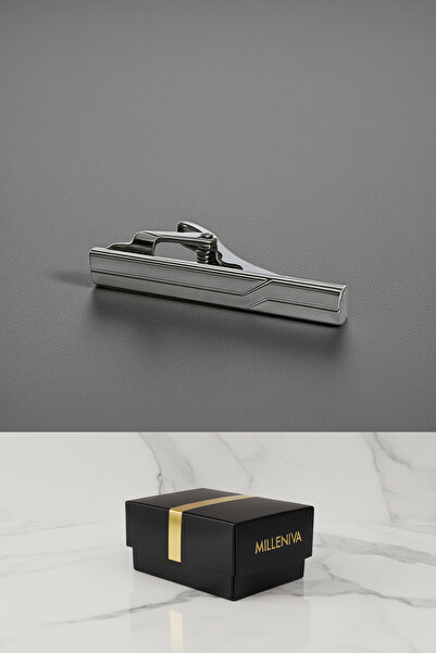 Milleniva Slim Striped Tie Clip