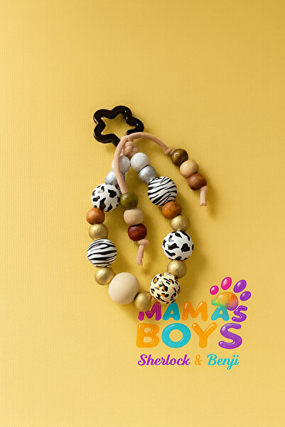 Mamasboys Safari Desenli Boncuklu Çanta Süsü – El Yapımı Charm