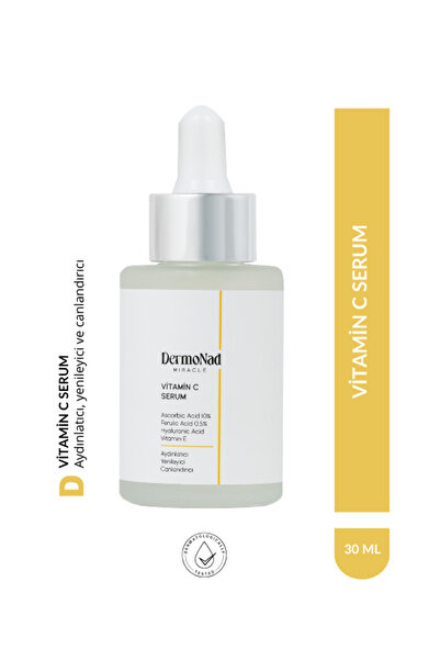 DermoNad Vitamin C Serum Aydınlatıcı ve Leke karşıtı 30 ml (E Vitamini , Ascorbic Acid,Ferulic Acid )