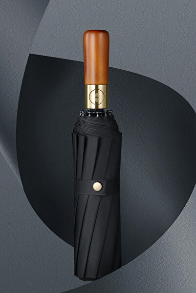 FİTHOME Ahşap Sap 10 Tel Rüzgara Dayanıklı Kırılmaz Şemsiye