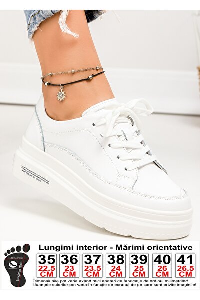 starlike Pantofi casual piele naturala albi AW105