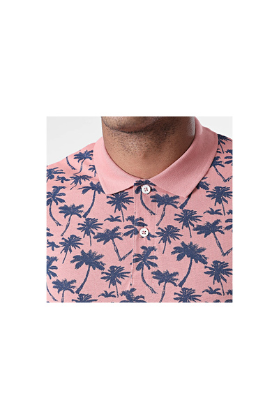 Jack & Jones Jack&Jones 12171702 - Ανδρικό μπλουζάκι Rosette/Slim Fit, Ροζ Ναυτικό Μπλε