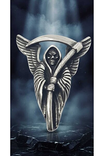 TUNA TAKI & AKSESUAR 316l Çelik AZRAİL KOLYE UCU, Grim Reaper kolye ucu. Goti...