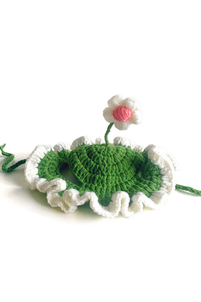 Choice M Green Cute Adjustable Cat Hat Elastic Pet Hat for Cats Small Dogs Kitten Headwear with Small Flowe