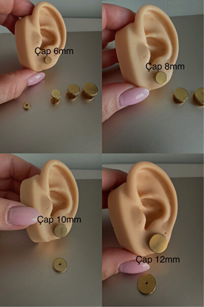 Bylin Cerrahi Çelik Tünel Görünümlü Gold Piercing/ Küpe/1 Çift fiyatıdır