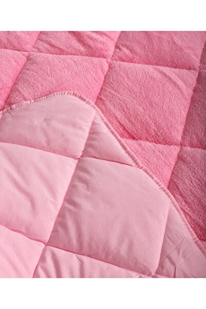 cs ilkim Double-Sided 195X215 Luxury Pink Welsoft Quilt with a Gift