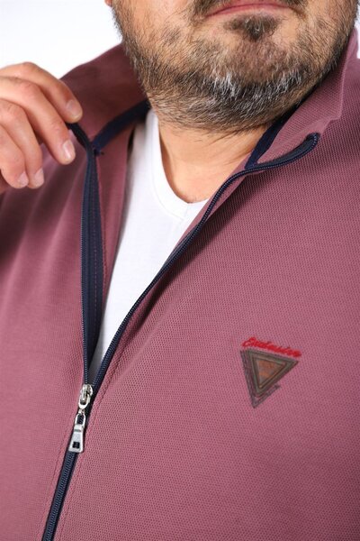 MocGrande Plus Size Cardigan with Zipper Approval 22723 Lila