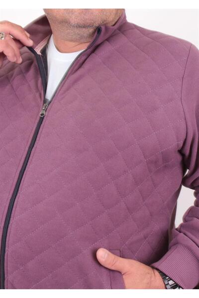 MocGrande Large Size Zippered Cardigan Diamond 23281 Purple