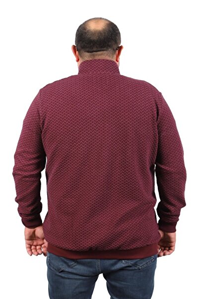 MocGrande Large Size Zippered Cardigan Impact 22716 Bordo
