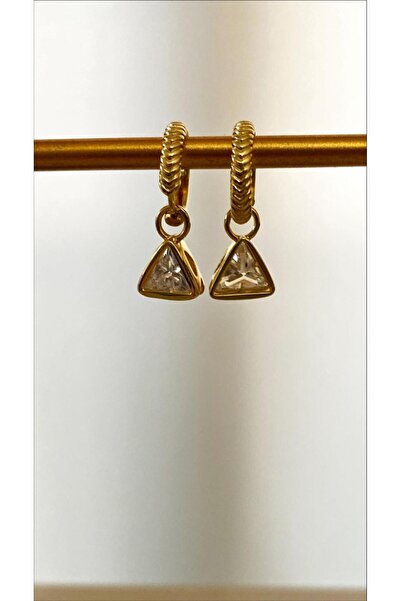 stainles steel GEOMETRİK TAŞLI KÜPE