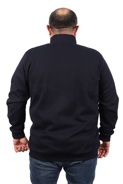 MocGrande Plus Size Cardigan Zippered Approval 22723-lacvert