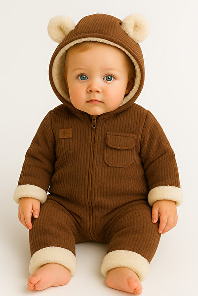 BYMURAT BABY Peluşlu Kadife Bebek Tulum – 6-24 Ay