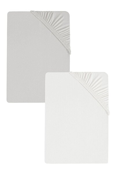 COTENCONCEPT 2 bucăți de lenjerie de pat simplă din bumbac simplu 120 x 200 x 30 cm din bumbac pieptănat elastic