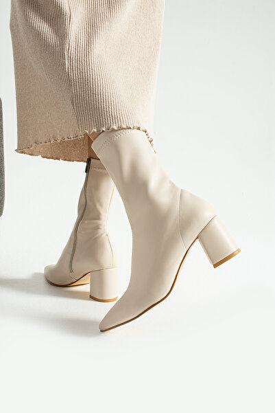 Bufu Silvia Kadın Streç Sivri Burun Topuklu Bot