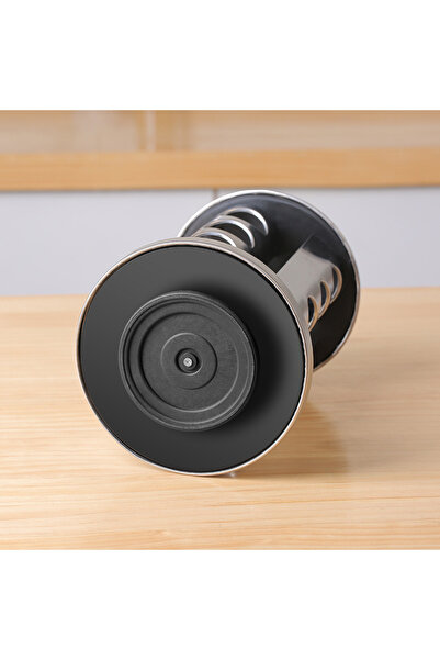 Un منظم رف دوار منظم للتوابل والبهارات مع 20 علبة زجاجية فضي