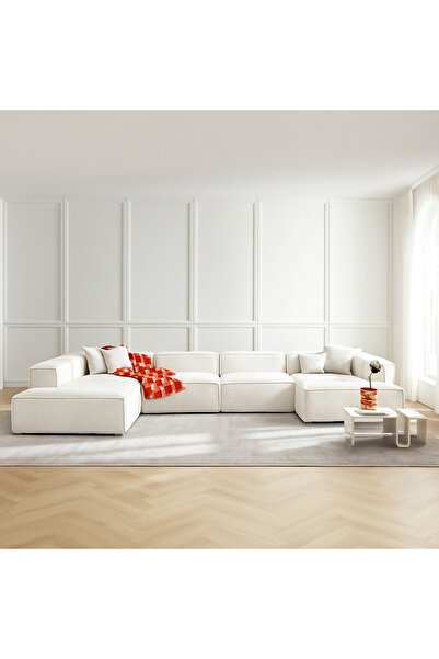 S Home Design Concept Frida 5 Modül Pofidik Modüler Kanepe XL Köşe Koltuk Tak...
