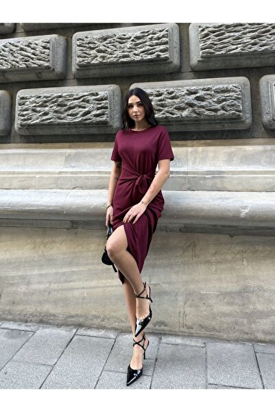 Elaxi Bağlamalı modal kumaş elbise