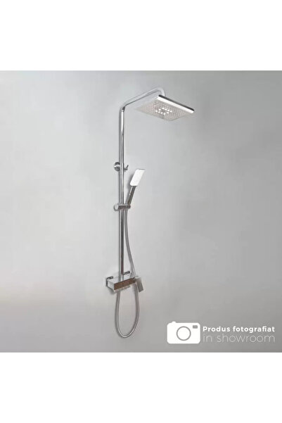 KORMAN TECHNIK Shower Column with Adjustable Showerhead and Rainfall Head, Sanitary Brass, Chrome, 9920