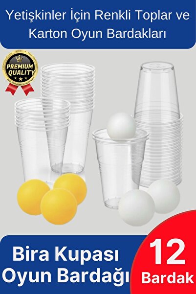 Svein Özel Gün Beer Pong Yetişkin Eğlence Parti Malzemeleri İçki Bira Renkli 12 Toplu Karton Oyun Bardağı