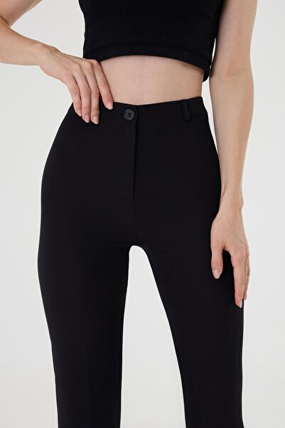 Hazel Kadın Siyah İspanyol Paça Pantolon
