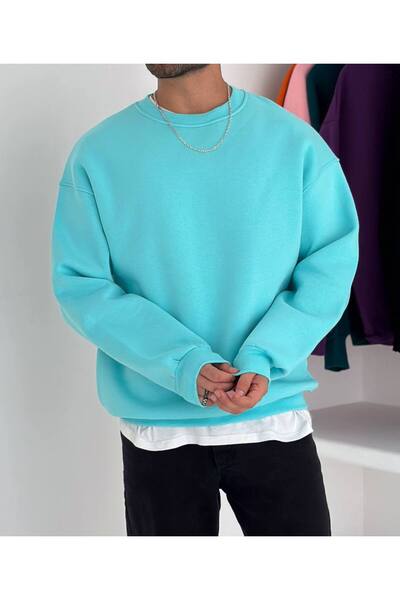 bergibo SWEATSHIRT OVERSIZE CU BĂRĂ - SWEATSHIRT DE CALITATE BĂRĂ DE BUMBAC