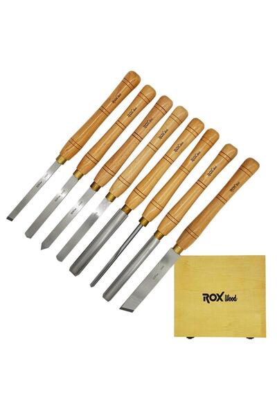 Rox Wood Hss Ahşap Torna Bıçak Seti 8 Parça Ahşap Kutulu