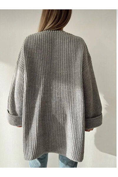 rushana Жіночий кардиган з подвійними кишенями, в'язаний трикотаж