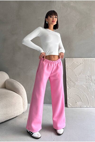 aziso Γυναικείο παντελόνι με 3 κλωστές, φαρδύ κοψίματος