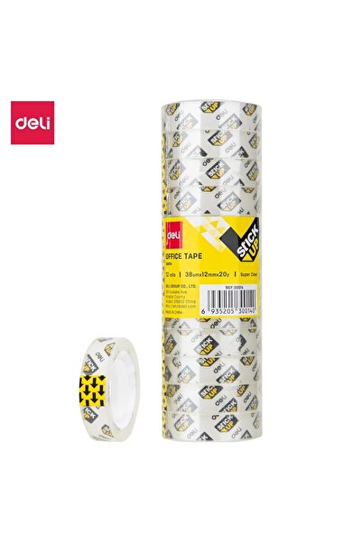 Deli E30014 8 Rolls Transparent Stationery Tape Traceless 2 Spec Packing Tape Strong Adhesive Tape F