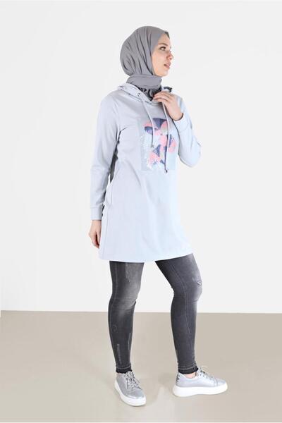 Alvina PUL İŞLEME DETAYLI KAPÜŞONLU TUNİK 42370