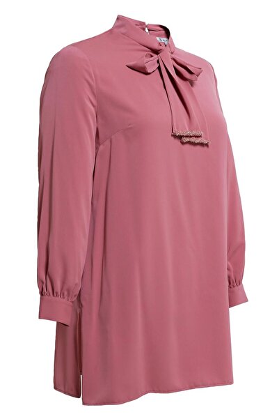 Alvina Plus Size Tied Collar Tunic 20403