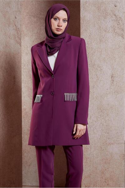 Alvina 30449 model Set - Stone DeTailed Trousers