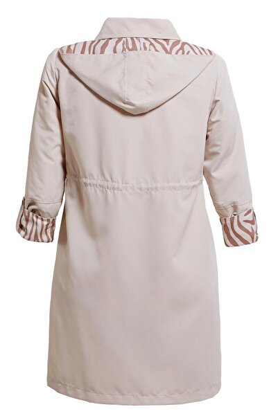 Alvina BÜYÜK BEDEN KAPÜŞONLU TRENÇKOT 10889