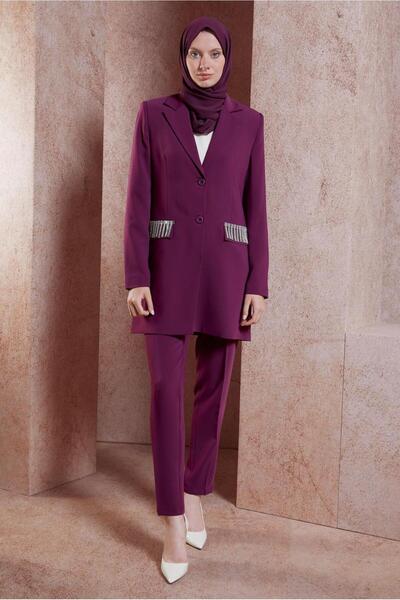 Alvina 30449 model Set - Stone DeTailed Trousers