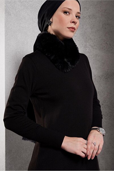 Alvina KÜRK DETAYLI TRİKO ELBİSE 44936