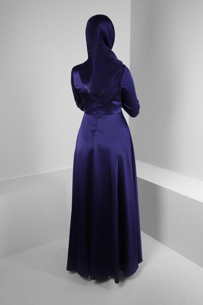 Alvina TAŞ İŞLEMELİ DRAPE DETAYLI ABİYE ELBİSE 50352