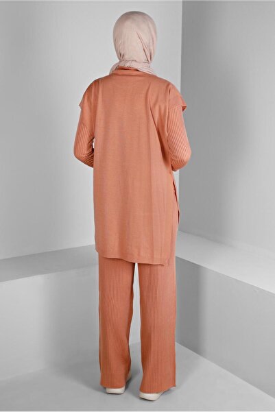 Alvina FİTİLLİ YIRTMAÇLI ÜÇLÜ PANTOLON TRİKO TAKIM 43214