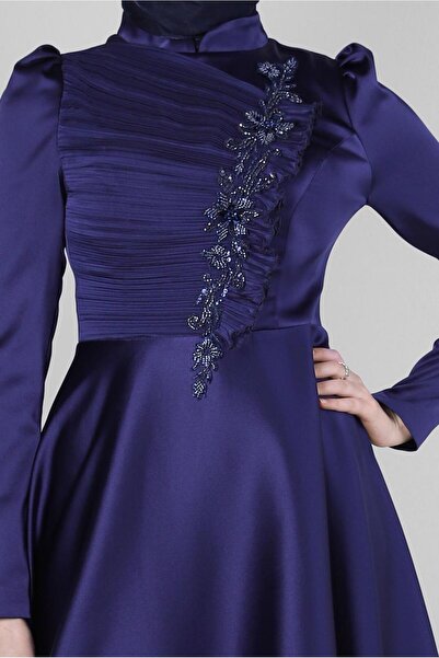 Alvina İŞLEMELİ SATEN ABİYE ELBİSE 50364