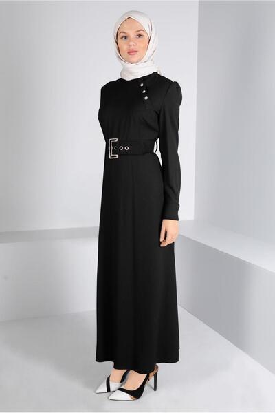 Alvina KEMERLİ DÜĞMELİ ELBİSE 43382