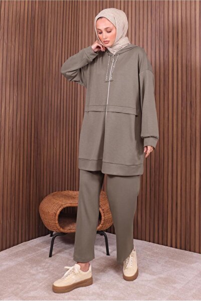 TRENDTESETTÜR Women's Mink Hooded Pants Suit t 0235